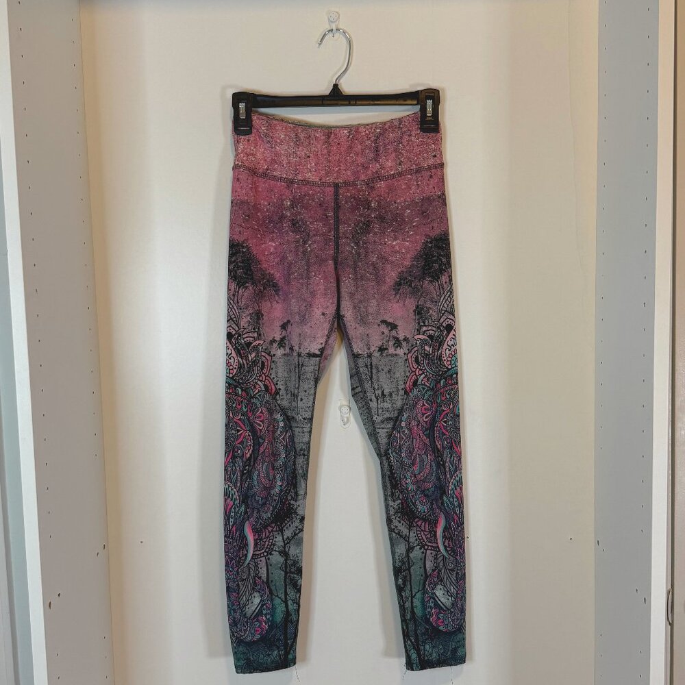 Boho Mandala Print High-Waisted Leggings | Size Small